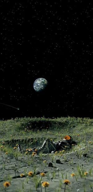 Outer Space Garden 2k Amoled Wallpaper