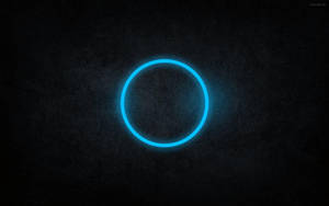 Outline Blue Neon Circle Wallpaper
