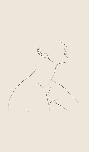 Outline Naked Art Portrait Wallpaper