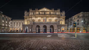Outside La Scala Opera House At Night Wallpaper
