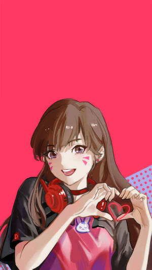 Overwatch Phone Dva Heart Hands Wallpaper