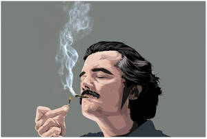 Pablo Escobar Smoking A Cigarette Wallpaper