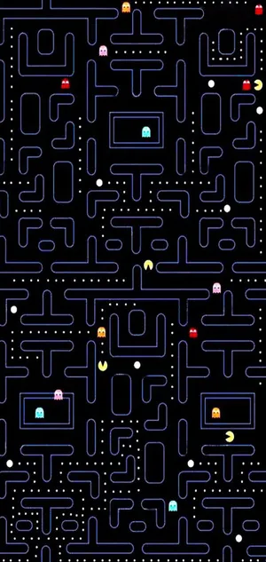 Pac-man Interface On The Samsung Galaxy S10 Plus Wallpaper