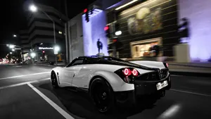 Pagani Huayra Bc Night Street Wallpaper