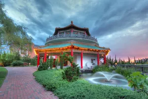 Pagoda And Oriental Garden In Norfolk, Virginia Wallpaper