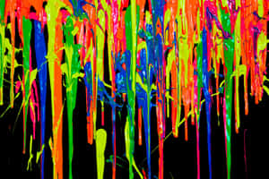 Paint Drip Orange Blue Green And Yellow Wallpaper
