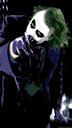 Painterly Cool Joker Phone Wallpaper