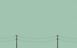 Pale Green Utility Poles Minimal Background Wallpaper