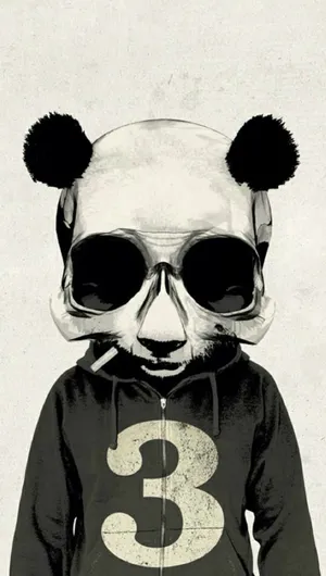 Panda Gangster Skull Wallpaper