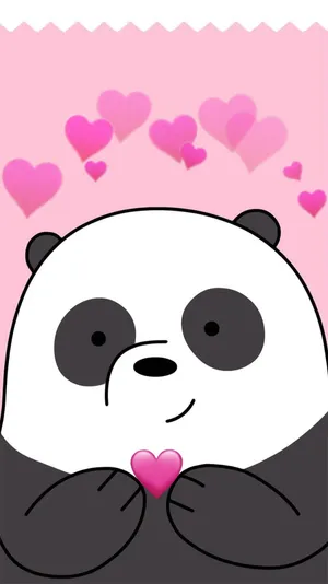 Panda We Bare Bears Heart Wallpaper