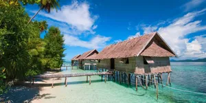 Papua New Guinea Huts By The Beach Wallpaper