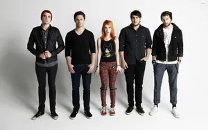 Paramore Band Members White Background Wallpaper