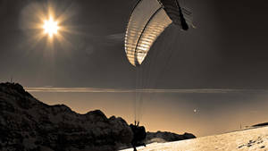 Parasailing During Winter Wallpaper