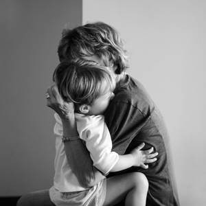 Parent Child Love Black And White Wallpaper