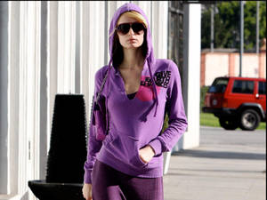 Paris Hilton Violet Track Suit Wallpaper