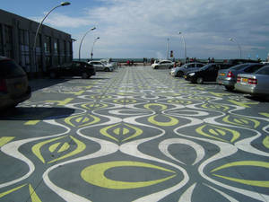 Parking Lot With Floor Designs Wallpaper