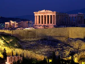 Parthenon During The Night Athenian Acropolis Wallpaper