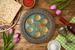 Passover Vintage Plate Wallpaper