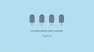 Pastel Blue Aesthetic Popsicles Desktop Wallpaper