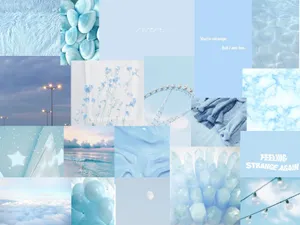 Pastel Blue Scenery And Quotes Wallpaper