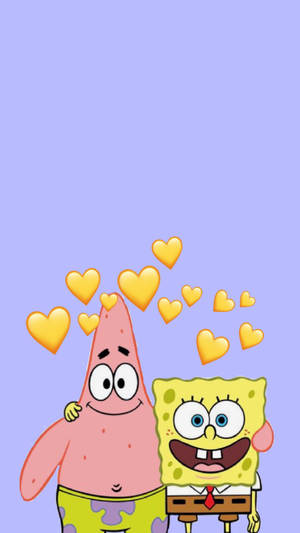 Pastel Blue Spongebob And Patrick Wallpaper