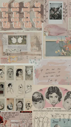 Pastel-colored E-girl Aesthetic Collage Wallpaper