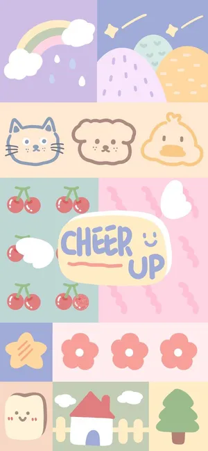 Pastel Cute Characters And Drawing Wallpaper