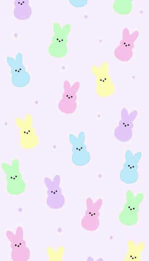 Pastel Easter Bunny Pattern Wallpaper