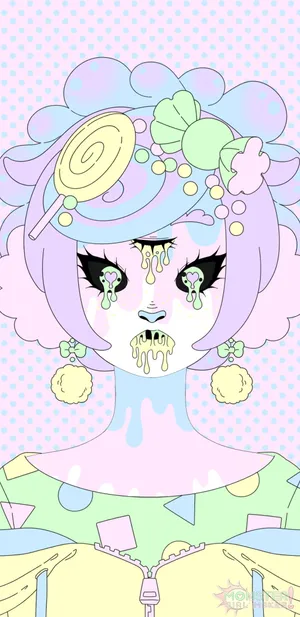 Pastel Goth Candy Girl Wallpaper