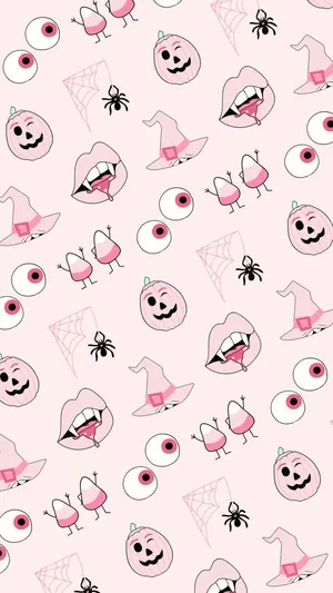 Pastel Goth Pink Halloween Art Wallpaper