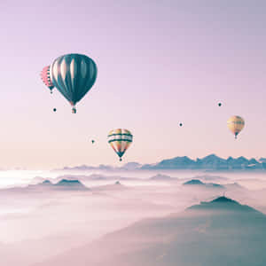 Pastel Hot Air Balloons Cute Girly Ipad Wallpaper