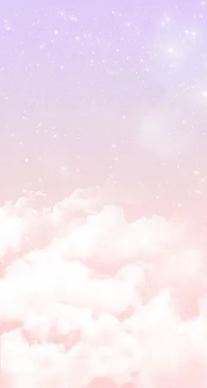 Pastel Ipad Pink Clouds With Sparkling Stars Wallpaper