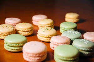 Pastel Macaron Pastries Wallpaper