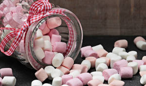 Pastel Mini Marshmallow Jar Wallpaper