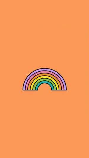 Pastel Orange Aesthetic Rainbow Wallpaper