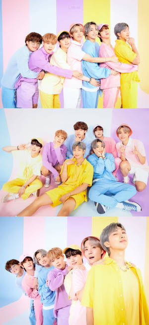 Pastel Outfit Collage Lockscreen Bts Wallpaper