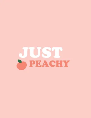Pastel Peach Just Peachy Word Aesthetic Wallpaper