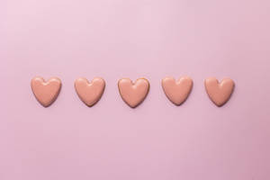Pastel Pink Heart Sugar Cookies Wallpaper