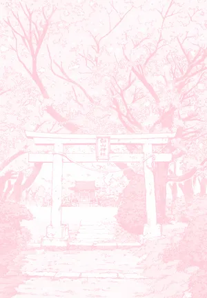 Pastel Pink Torii Gate Aesthetic Manga Wallpaper