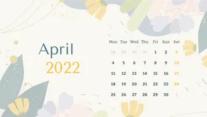 Pastel Plants April 2022 Calendar Wallpaper