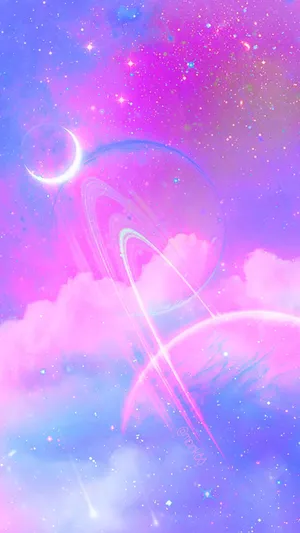 Pastel Purple Cute Space Galaxy Wallpaper