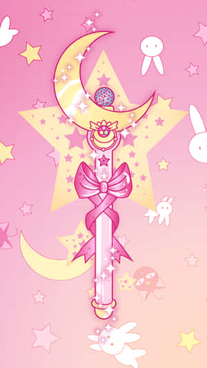 Pastel Sailor Moon Moon Stick Digital Art Wallpaper