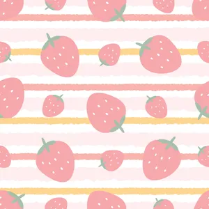 Pastel Strawberry Cute Pattern Wallpaper