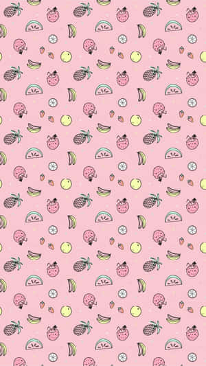 Pastel Strawberry Mixed Fruits Wallpaper