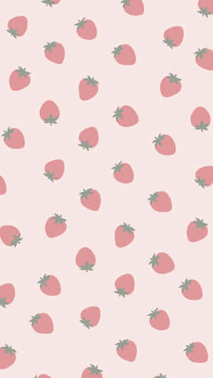 Pastel Strawberry Random Pattern Wallpaper