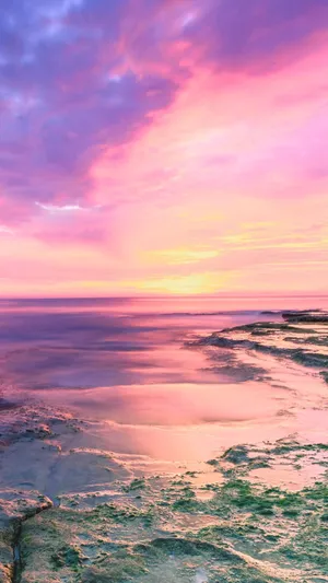 Pastel Sunset Ocean Wallpaper