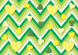 Pastel Yellow And Green Hearts Wallpaper