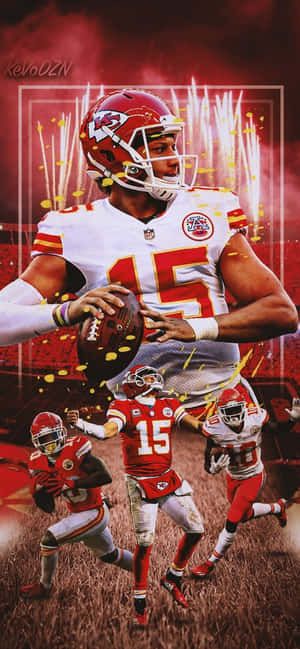 Pat Mahomes Holding His Phone Wallpaper