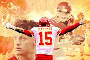 Pat Mahomes Playing Football With A Smartphone Wallpaper