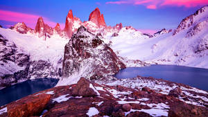 Patagonia Blanketed In White Snow Wallpaper